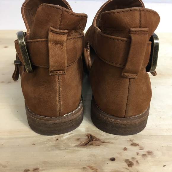 Gianni Bini Brown Suede Cut-Out Booties - Picture 3 of 6